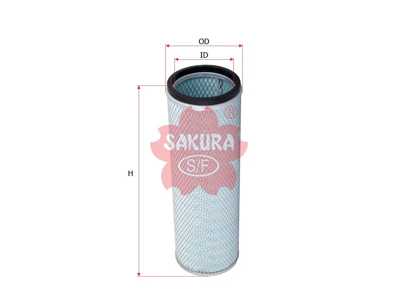 A1307 Filtro de aire SAKURA A1307 para ALASKA DIESEL, ATLAS COPCO y 12 marcas más