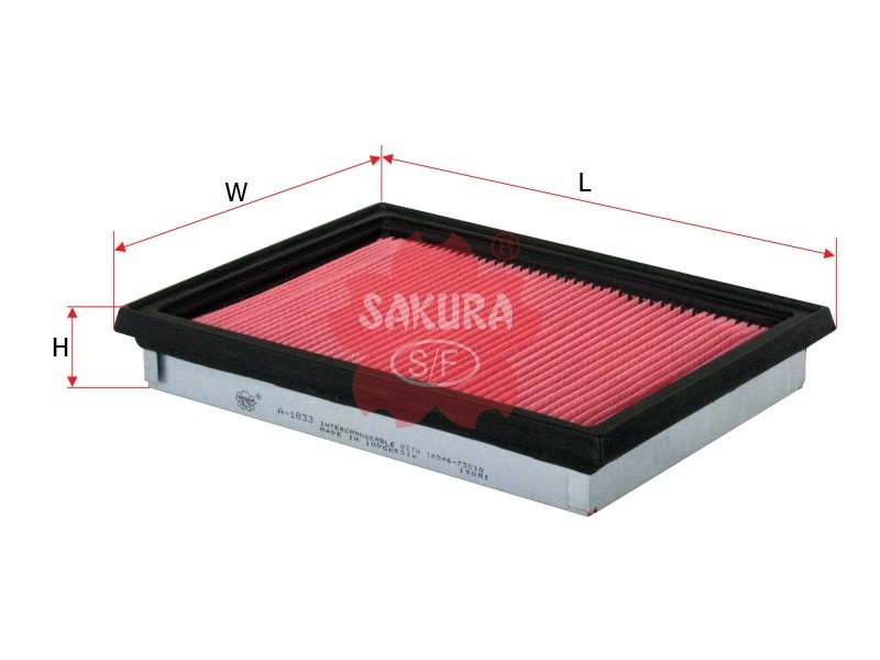 A1833 Filtro de aire SAKURA A1833 para HONDA, INFINITI y 3 marcas más