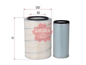 Filtro de aire SAKURA A1841S para CHEVROLET, DYNAPAC y 16 marcas más