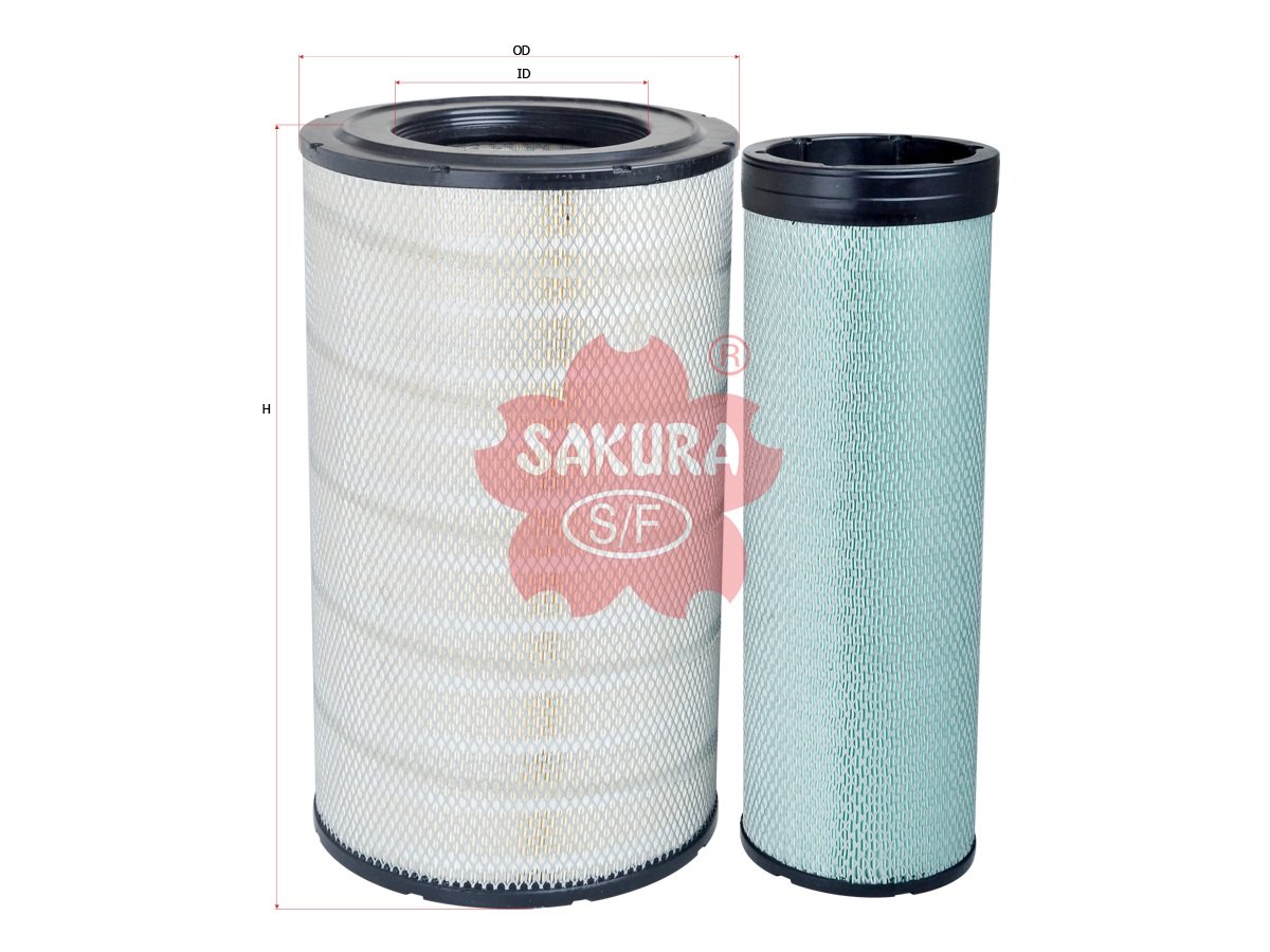 Filtro de aire SAKURA A25380S para RENAULT TRUCKS(RVI), RENAULT V.I y VOLVO