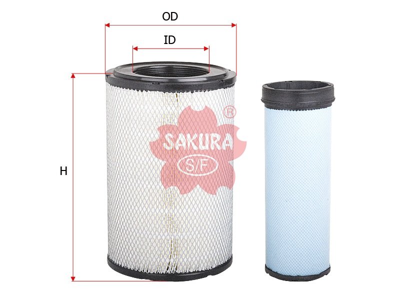 A2709S Filtro de aire SAKURA A2709S para CASE, CHEVROLET y 7 marcas más
