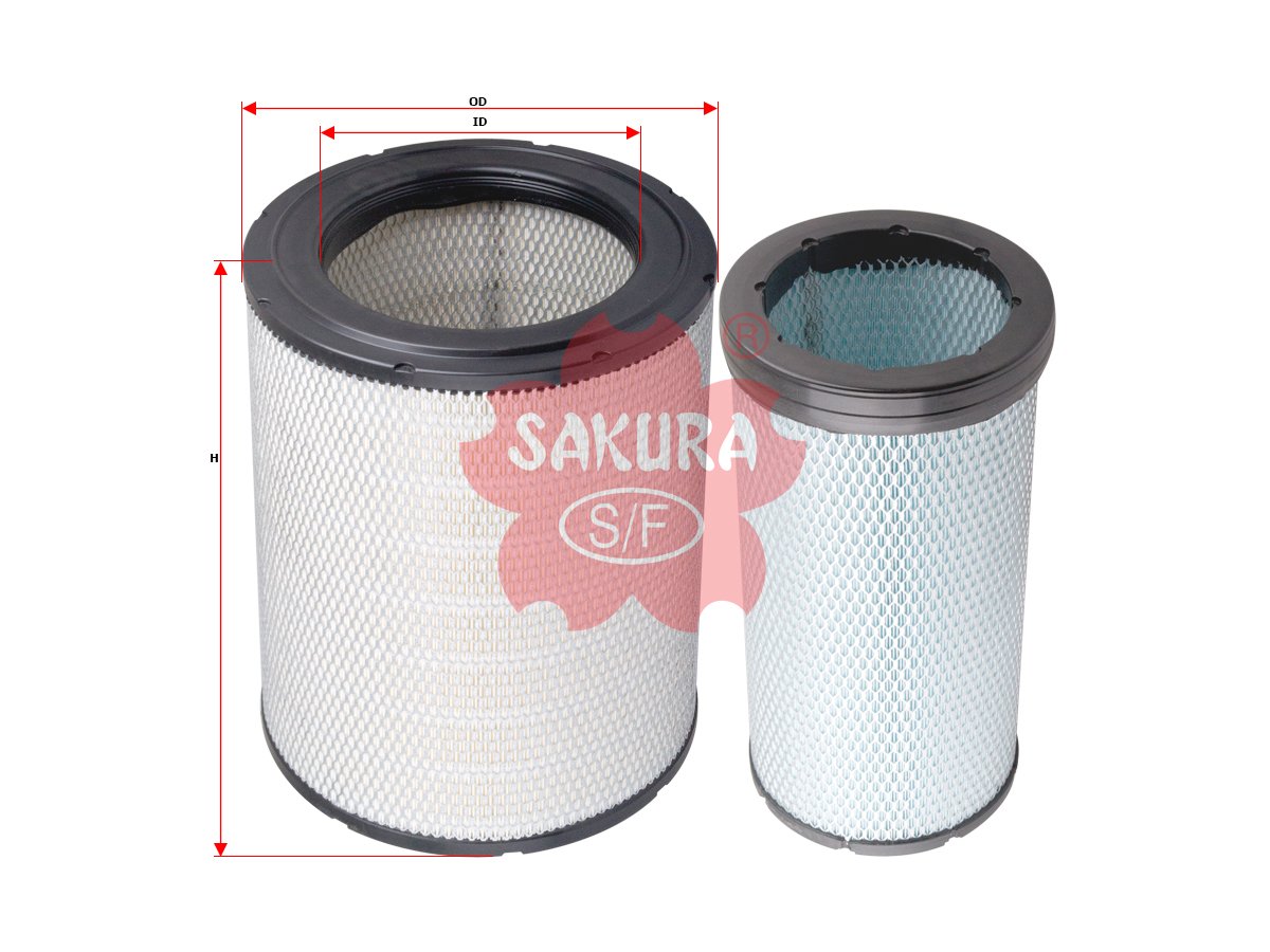 A5555S Filtro de aire SAKURA A5555S para CATERPILLAR, CHALLENGER y CLAAS