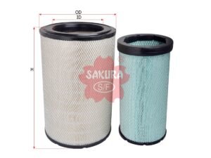 Filtro de aire SAKURA A5565S para CATERPILLAR, CHALLENGER y TEREX