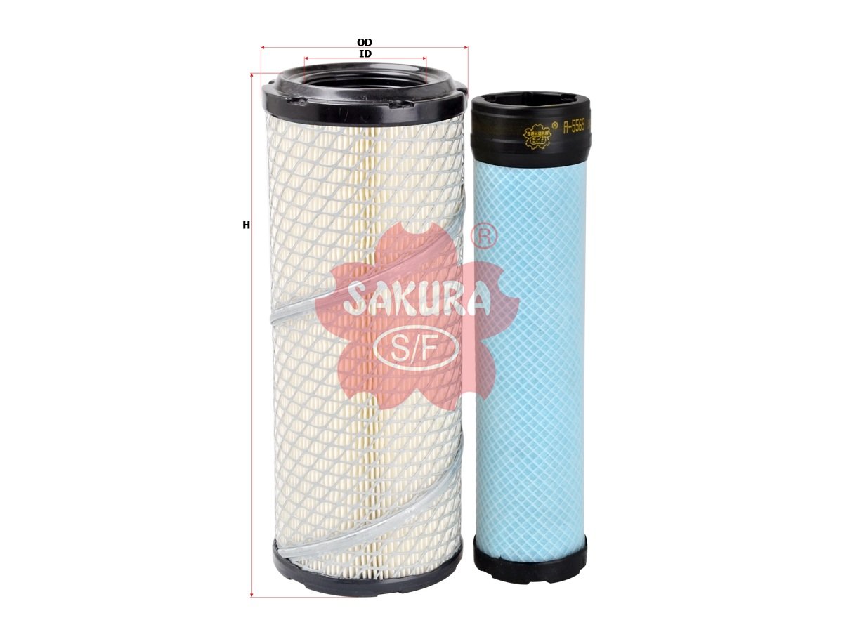 Filtro de aire SAKURA A5570S para JOHN DEERE, SHANDONG CARTER y SUNWARD
