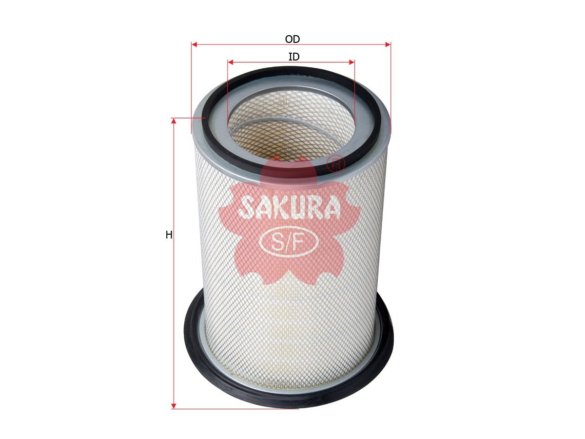 A5614 Filtro de aire SAKURA A5614 para FIAT HITACHI, HITACHI y 2 marcas más