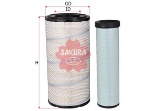 Filtro de aire SAKURA A5668S para JCM, JOHN DEERE y 3 marcas más