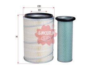 Filtro de aire SAKURA A6117S para ADAMS, AGRIFUL y 14 marcas más