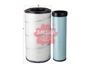 Filtro de aire SAKURA A7107S para AKERMAN, JOHN DEERE y SDLG