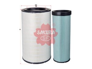 Filtro de aire SAKURA A7627S para CASE, CATERPILLAR y 6 marcas más