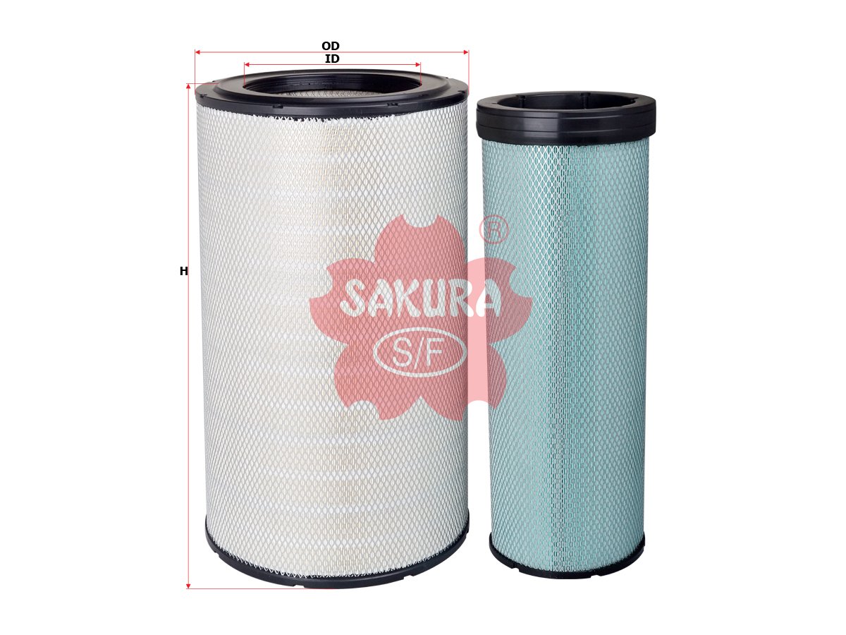 Filtro de aire SAKURA A7627S para CASE, CATERPILLAR y 6 marcas más