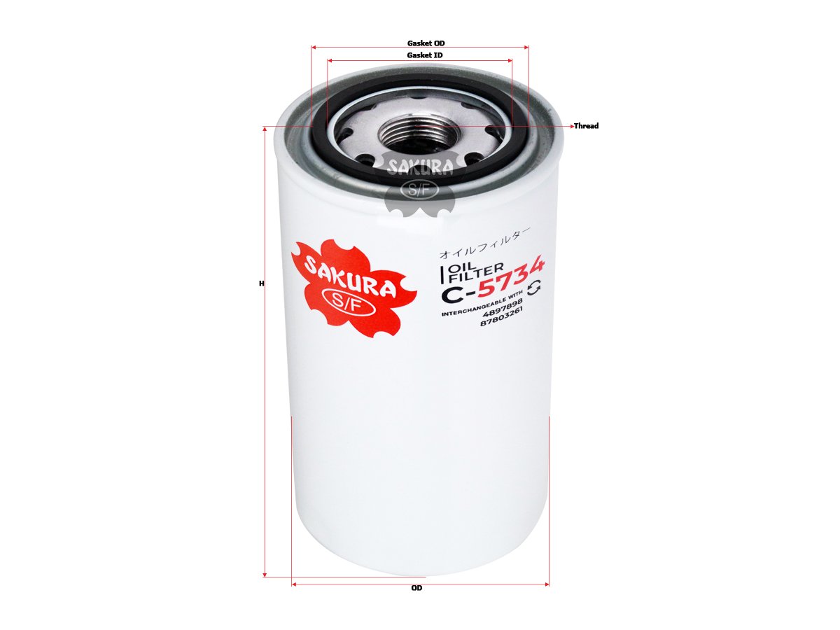 C5734 Filtro de aceite SAKURA C5734 para CASE y CUMMINS