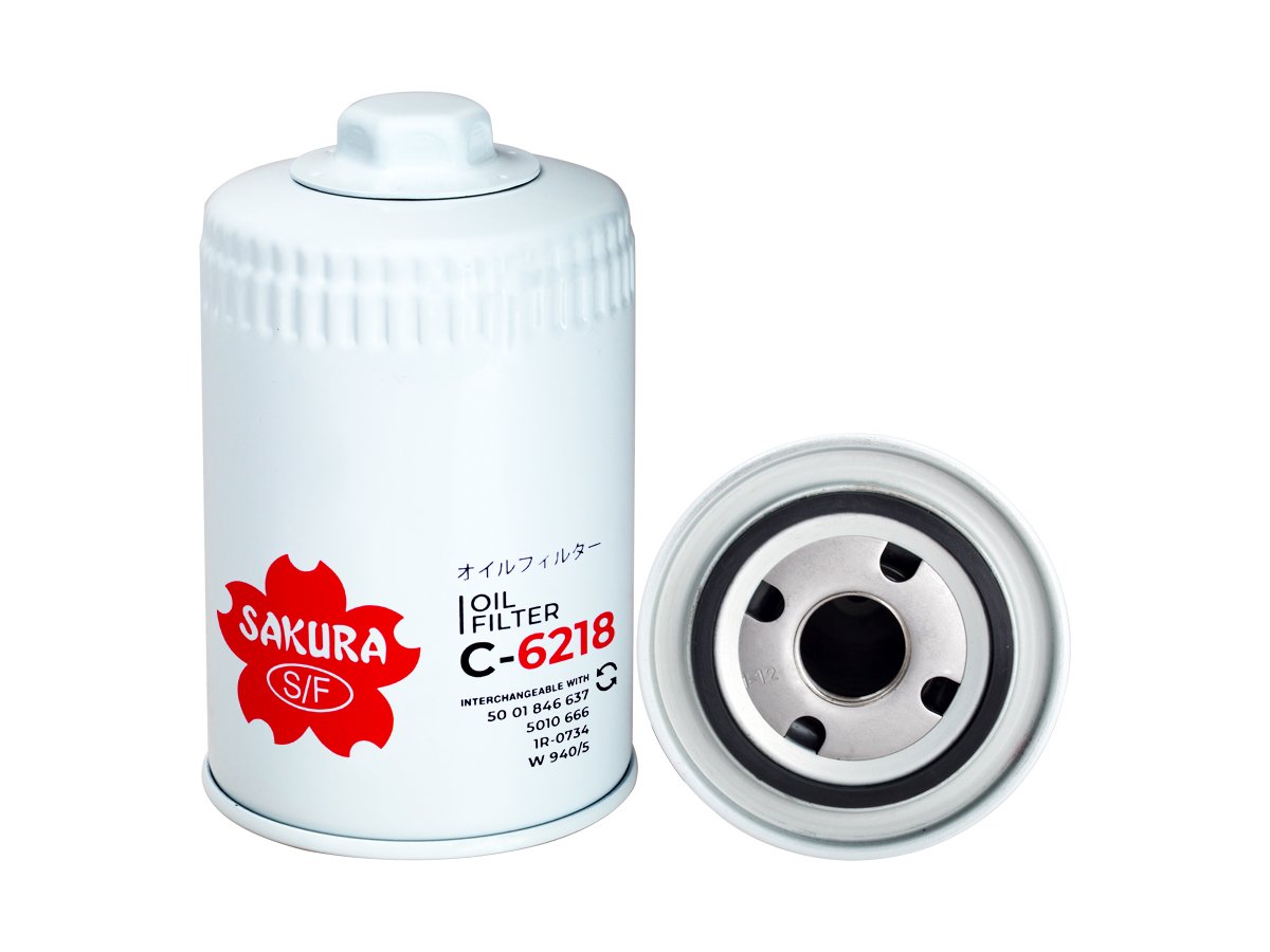 C6218 Filtro de aceite SAKURA C6218 para ASHOK LEYLAND, ATLAS COPCO y 13 marcas más