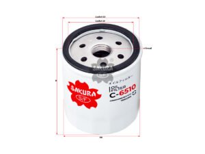Filtro de aceite SAKURA C6510 para ATLAS COPCO, CHICAGO-PNEUMATIC y SULLAIR