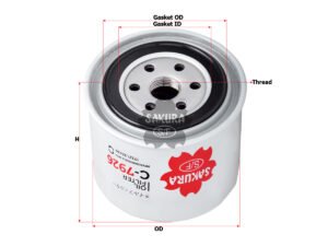 Filtro de aceite SAKURA C7926 para BOBCAT, BOMAG y 7 marcas más