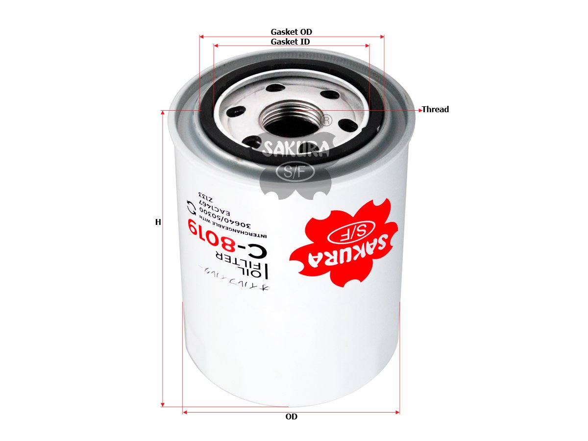 C8019 Filtro de aceite SAKURA C8019 para JAGUAR