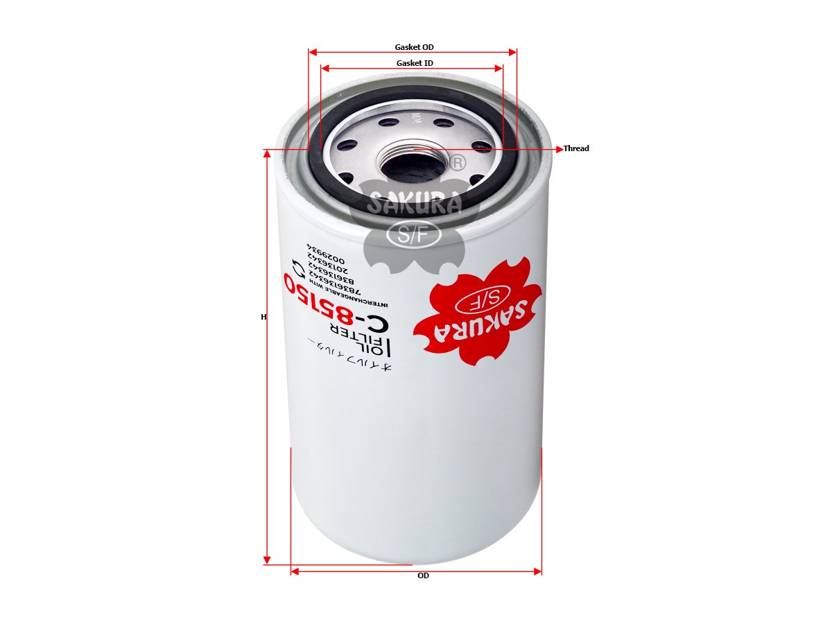 C85150 Filtro de aceite SAKURA C85150 para SISU y VALMET