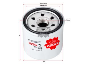 Filtro de aceite SAKURA C9301 para APRILIA, ARCTIC CAT y 7 marcas más