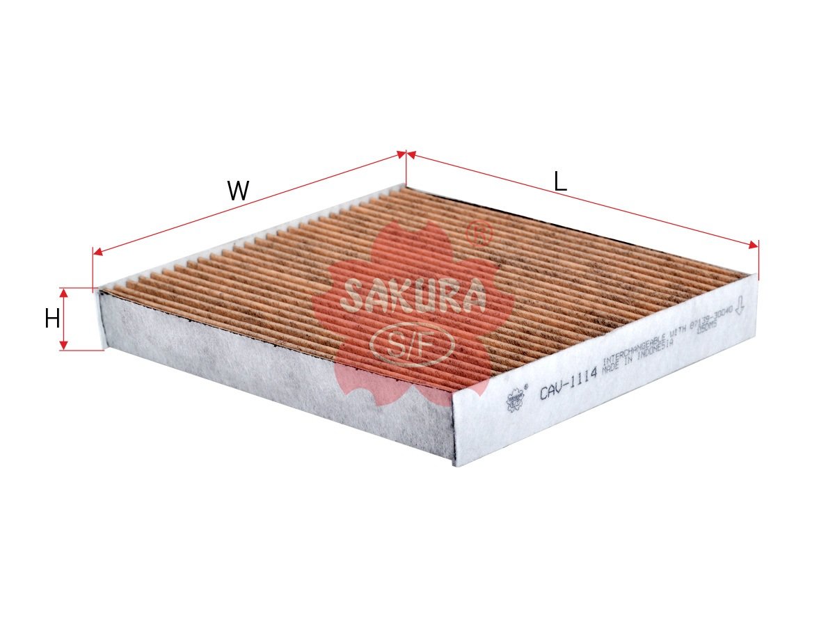 CAV1114 Filtro de cabina SAKURA CAV1114 para DAIHATSU, LEXUS y 4 marcas más