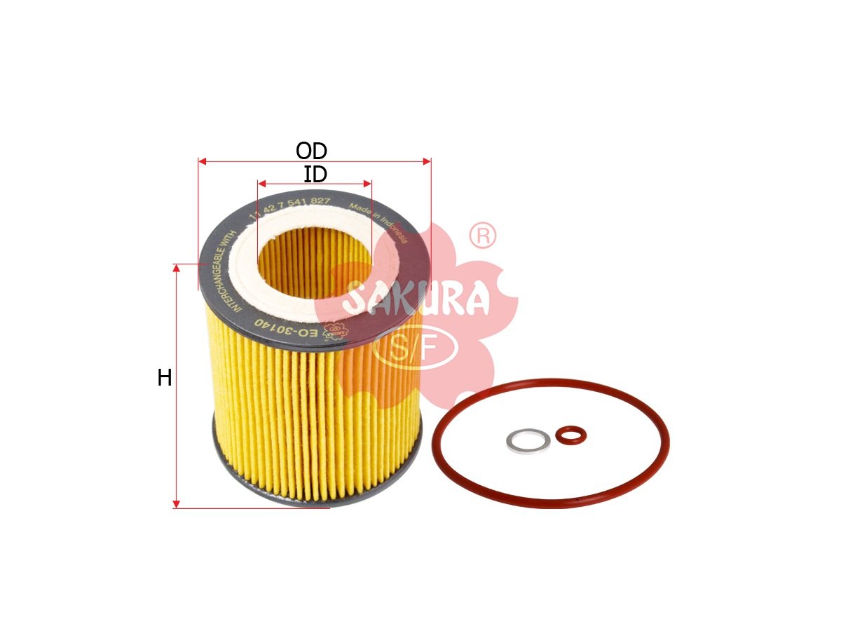 EO30140 Filtro de aceite SAKURA EO30140 para BMW, BMW ALPINA B. BOVENSIEPEN y MERCEDES-BENZ