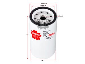 Filtro de combustible SAKURA FC5605 para DRESSER, GRIMMER SCHMIDT y KOMATSU