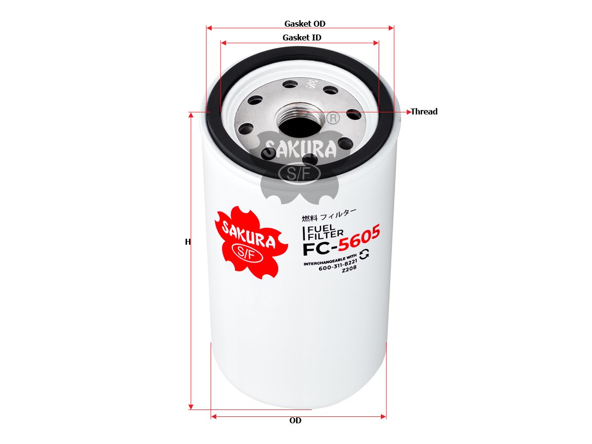 FC5605 Filtro de combustible SAKURA FC5605 para DRESSER, GRIMMER SCHMIDT y KOMATSU