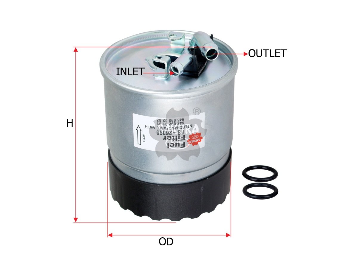 Filtro de combustible SAKURA FS26090 para DODGE, JEEP y 2 marcas más