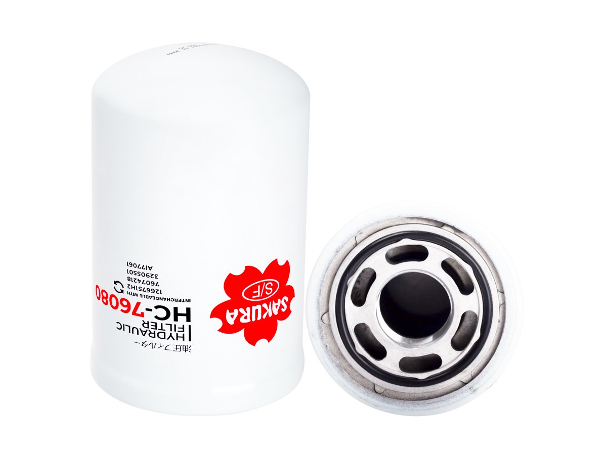 Filtro de aceite hidráulico SAKURA HC76080 para BOBCAT, CASE y 10 marcas más