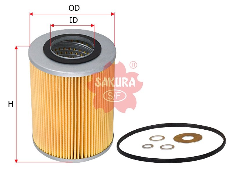 O1808 Filtro de aceite SAKURA O1808 para KAWASAKI, NISSAN y UD TRUCKS