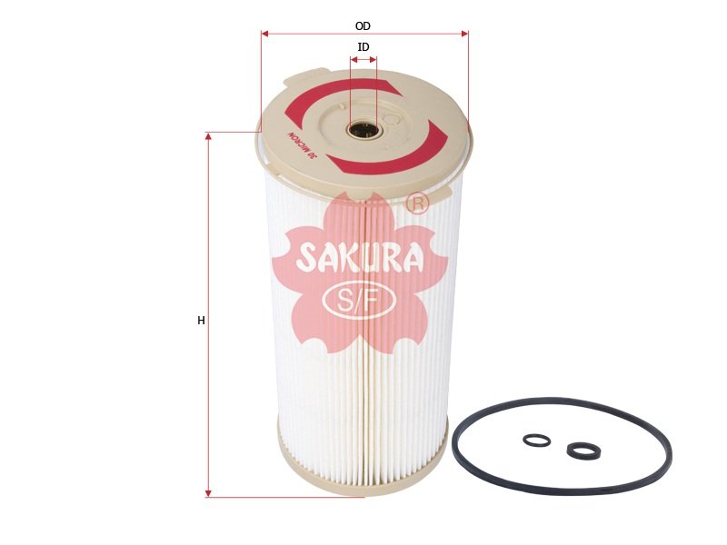 Separador de agua y combustible SAKURA SF191230 para ATLAS COPCO, HITACHI y RACOR/PARKER