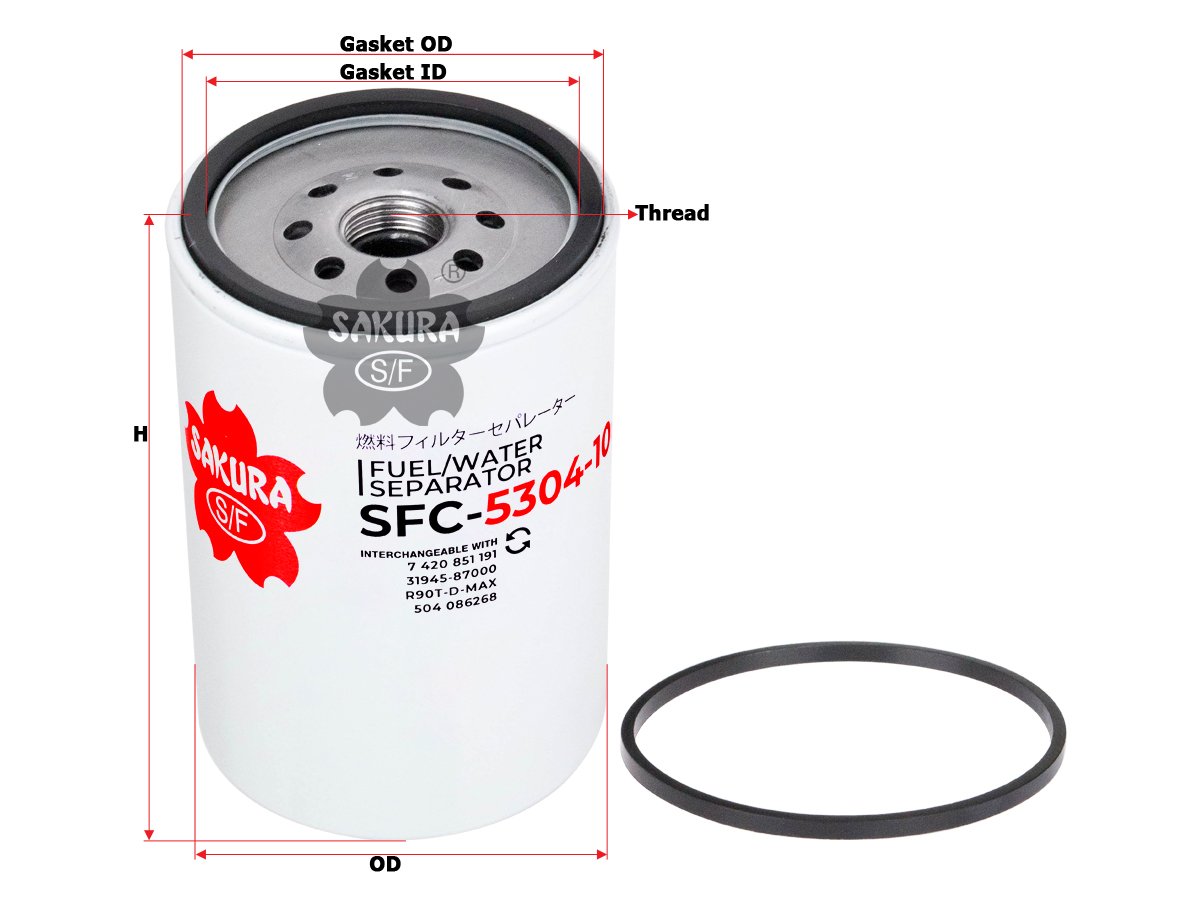 Separador de agua y combustible SAKURA SFC530410 para BOMAG, DEUTZ AG y 9 marcas más